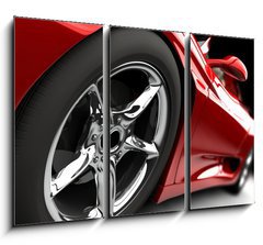 Obraz 3D tdln - 105 x 70 cm F_BB15825900 - Red car - erven auto