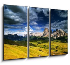 Obraz 3D tdln - 105 x 70 cm F_BB16152264 - Montagna, Dolomiti, Alpe di Siusi, Italia