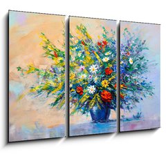 Obraz 3D tdln - 105 x 70 cm F_BB163278851 - Oil painting flowers
