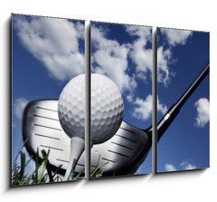 Obraz 3D tdln - 105 x 70 cm F_BB16573670 - Golf club and ball in grass
