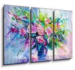 Obraz 3D tdln - 105 x 70 cm F_BB166550171 - Oil painting flowers