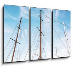 Obraz 3D tdln - 105 x 70 cm F_BB166856176 - Masts of sailboat and blue sky - Story plachetnice a modr oblohy