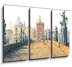 Obraz 3D tdln - 105 x 70 cm F_BB167381357 - Charles Bridge (Prague, Czech Republic)