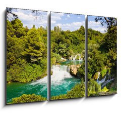 Obraz 3D třídílný - 105 x 70 cm F_BB16813019 - Waterfall KRKA in Croatia