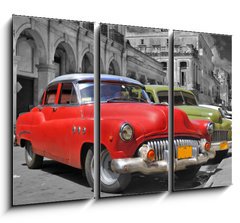 Obraz 3D tdln - 105 x 70 cm F_BB17211869 - Colorful Havana cars panorama