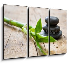 Obraz 3D tdln - 105 x 70 cm F_BB176854248 - Hot stone with bamboo