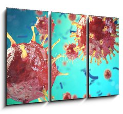 Obraz 3D tdln - 105 x 70 cm F_BB185828438 - Chronic liver disease viral hepatitis infection, Hepatitis viruses in infected organism. 3d illustration