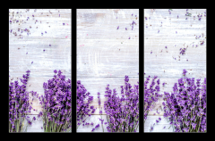 Obraz 3D tdln - 105 x 70 cm F_BB188691240 - Bunch of dry lavender flowers on rustic background top view mock