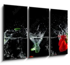 Obraz 3D tdln - 105 x 70 cm F_BB193446004 - group of vegetables in water splash