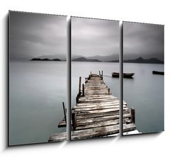 Obraz 3D tdln - 105 x 70 cm F_BB19438246 - Looking over a desolate peer and a boat