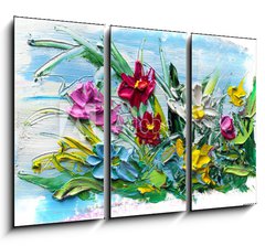Obraz 3D tdln - 105 x 70 cm F_BB196641998 - Abstract oil painting of  flower. - Abstraktn olejomalba kvtiny.