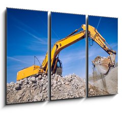 Obraz 3D tdln - 105 x 70 cm F_BB202023771 - excavator loader machine at construction site
