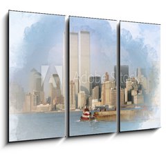 Obraz 3D tdln - 105 x 70 cm F_BB202903313 - Digital artwork illustration of the World Trade Center on February 1988