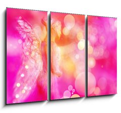 Obraz   Engel entsendet aus seinem Herzen Licht in energievolle magentafarbene Sphre, 105 x 70 cm