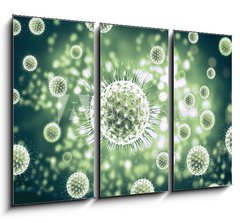 Obraz 3D tdln - 105 x 70 cm F_BB222938867 - 3d rendering virus, bacteria, cell