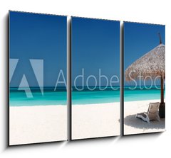 Obraz 3D tdln - 105 x 70 cm F_BB23203277 - Sonnenliegen am Strand