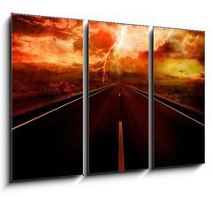 Obraz 3D tdln - 105 x 70 cm F_BB24259590 - Lightning strike in the darkness - der blesku ve tm