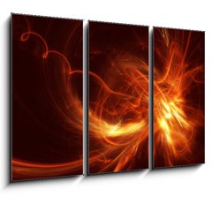 Obraz 3D tdln - 105 x 70 cm F_BB24786188 - Fiery power fractal on a black background