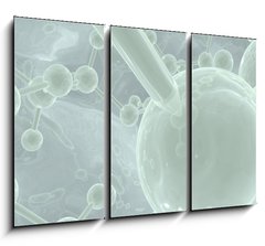 Obraz   green scientific background with reflective molecules, 105 x 70 cm