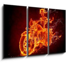 Obraz 3D tdln - 105 x 70 cm F_BB25590923 - Fire biker