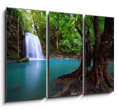 Obraz 3D tdln - 105 x 70 cm F_BB27019099 - Erawan Waterfall in Kanchanaburi, Thailand