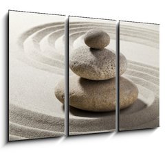 Obraz 3D tdln - 105 x 70 cm F_BB27541255 - jardin zen avec sable et galets - jardin zen avec sable a galety