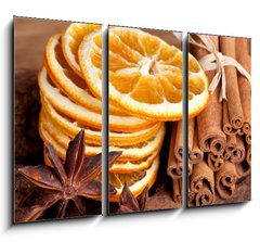 Obraz 3D tdln - 105 x 70 cm F_BB27601285 - Scheiben von getrockneter Orange mit Zimt und Sternanis - Slou k zskn ostrosti Orange mit Zimt und Sternanis