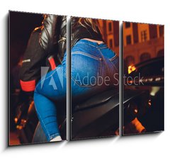 Obraz 3D tdln - 105 x 70 cm F_BB276172371 - biker woman