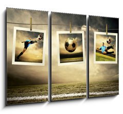 Obraz 3D tdln - 105 x 70 cm F_BB27872387 - Photocards of football players on the outdoor field