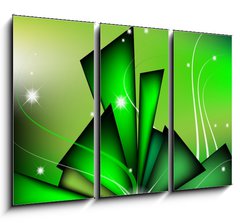 Obraz 3D tdln - 105 x 70 cm F_BB28067873 - Abstract green composition