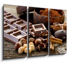 Obraz 3D tdln - 105 x 70 cm F_BB28180973 - chocolate with ingredients-cioccolato e ingredienti