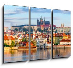 Obraz 3D tdln - 105 x 70 cm F_BB285282090 - Prague panorama with Charles Bridge and Prague Castle at background, Czech Republic