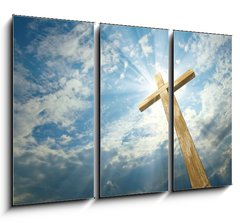 Obraz 3D tdln - 105 x 70 cm F_BB29169886 - cross against the sky