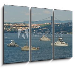 Obraz 3D tdln - 105 x 70 cm F_BB29533789 - Kriegsschiffe auf dem Bosporus