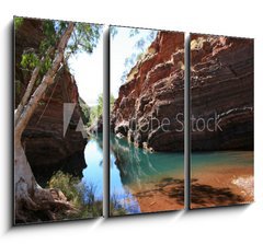 Obraz 3D třídílný - 105 x 70 cm F_BB29732755 - Hamersley Gorge, Karijini National Park
