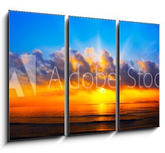 Obraz 3D tdln - 105 x 70 cm F_BB299602179 - panorama of sunset with lighted clouds on the sea