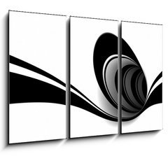 Obraz 3D tdln - 105 x 70 cm F_BB30370551 - Abstract black and white spiral - Abstraktn ern a bl spirly