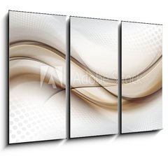 Obraz 3D tdln - 105 x 70 cm F_BB306523545 - Grey white halftone background with brown blurred abstract waves.