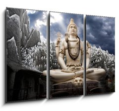 Obraz 3D třídílný - 105 x 70 cm F_BB30757082 - Big Lord Shiva statue in Bangalore