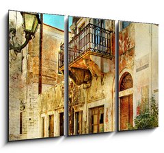 Obraz 3D tdln - 105 x 70 cm F_BB31434138 - pictorial old streets of Greece