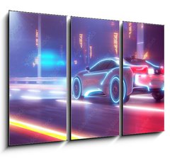 Obraz 3D tdln - 105 x 70 cm F_BB327727860 - Future car going on the road 3d illustration