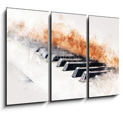 Obraz 3D tdln - 105 x 70 cm F_BB331012703 - Abstract colorful piano keyboard on watercolor illustration painting background.