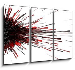 Obraz 3D tdln - 105 x 70 cm F_BB33480346 - 3d abstract explosion red