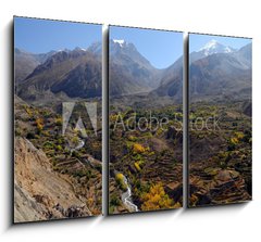 Obraz 3D tdln - 105 x 70 cm F_BB33766858 - Mountain landscape and Thorung La pass, Nepal