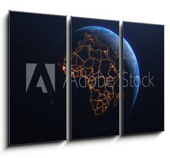 Obraz 3D tdln - 105 x 70 cm F_BB339366669 - Africa countries outline map from space, globe planet earth from space, elements of this image courtesy of NASA