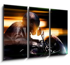 Obraz 3D tdln - 105 x 70 cm F_BB34033042 - Motorbike at Night - Motocykl v noci