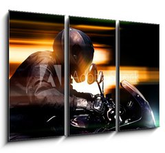 Obraz 3D tdln - 105 x 70 cm F_BB34033042 - Motorbike at Night