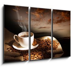 Obraz 3D tdln - 105 x 70 cm F_BB34083864 - Steaming cup of coffee