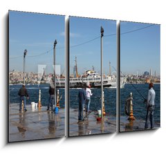 Obraz 3D tdln - 105 x 70 cm F_BB34157096 - Fishermen in Istanbul, Turkey