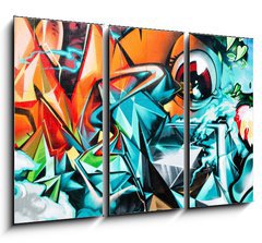 Obraz 3D tdln - 105 x 70 cm F_BB34774728 - Abstract Graffiti detail on the textured wall